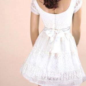 Ivory Romantic Bridesmaid / Evening / Lace Cotton..