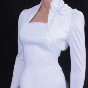 Bridal diamond white shrug jacket w..