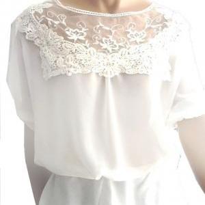 chiffon blouse with lace