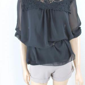 chiffon blouse with lace