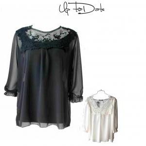 chiffon blouse with lace