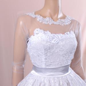 Short Wedding lace dress/Long tulle..