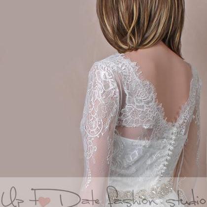Plus size Wedding lace bolero V bac..