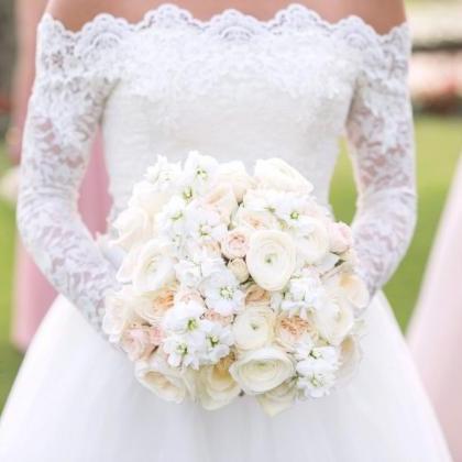 Plus Size Bridal Off-shoulder / Lace Wedding..