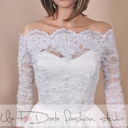 Bridal White Off-shoulder / Lace Embrodeded..