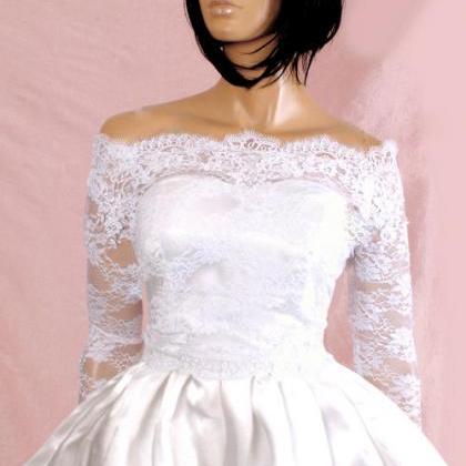 Bridal Off-Shoulder / French Lace w..