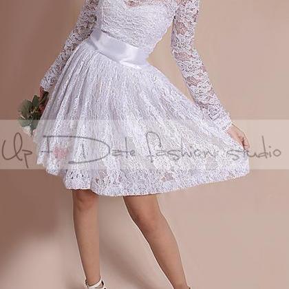 Lace Short Wedding Dress /short Romantic Dress/..