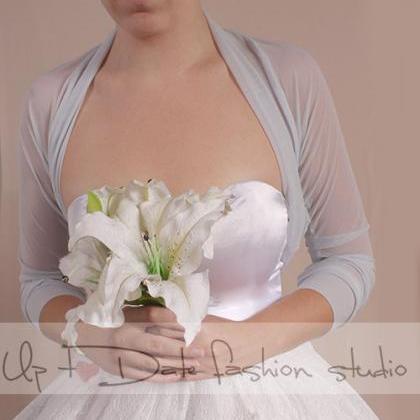 Bridal Tulle Bolero /jacket / 3/4 Sleeves Wedding..