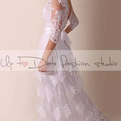Lace Wedding dress / V neck bаck /..