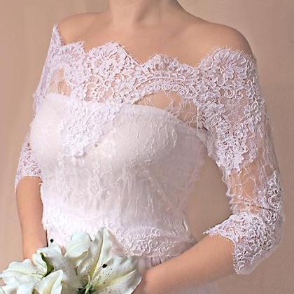 Bridal lace bolero Off-Shoulder / F..