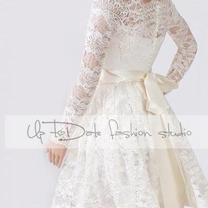 Lace Short Plus Size/reception/ Wedding Dress..