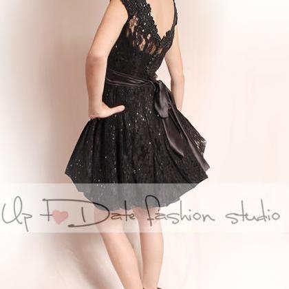 Plus Size Little Black Lace Mini Dress / Evening /..