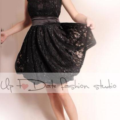 Plus Size Little Black Lace Mini Dress / Evening /..