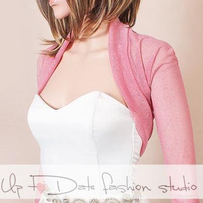 Blush Pink Bridal Tulle Lurex Bolero /jacket /..