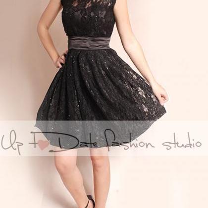 Black lace short dresses / Plus Siz..