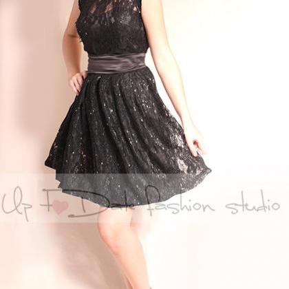 Black lace short dresses / Plus Siz..