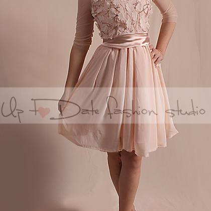 Short bridesmaid / romantic lace/3D..