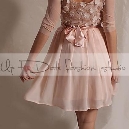Short bridesmaid / romantic lace/3D..