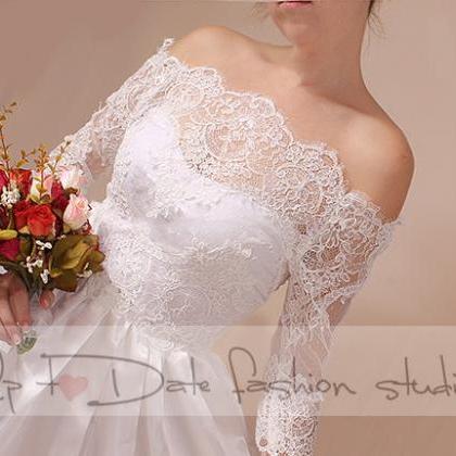 Plus Size Lace Bolero Bridal Off-shoulder / Lace..