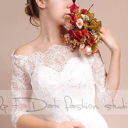 Plus Size Lace Bolero Bridal Off-shoulder / Lace..