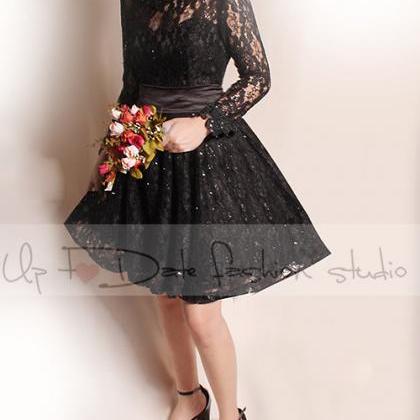 Plus Size Short Black /wedding Lace Dresses / Long..