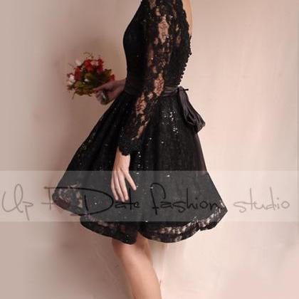 Plus Size Short Black /wedding Lace Dresses / Long..