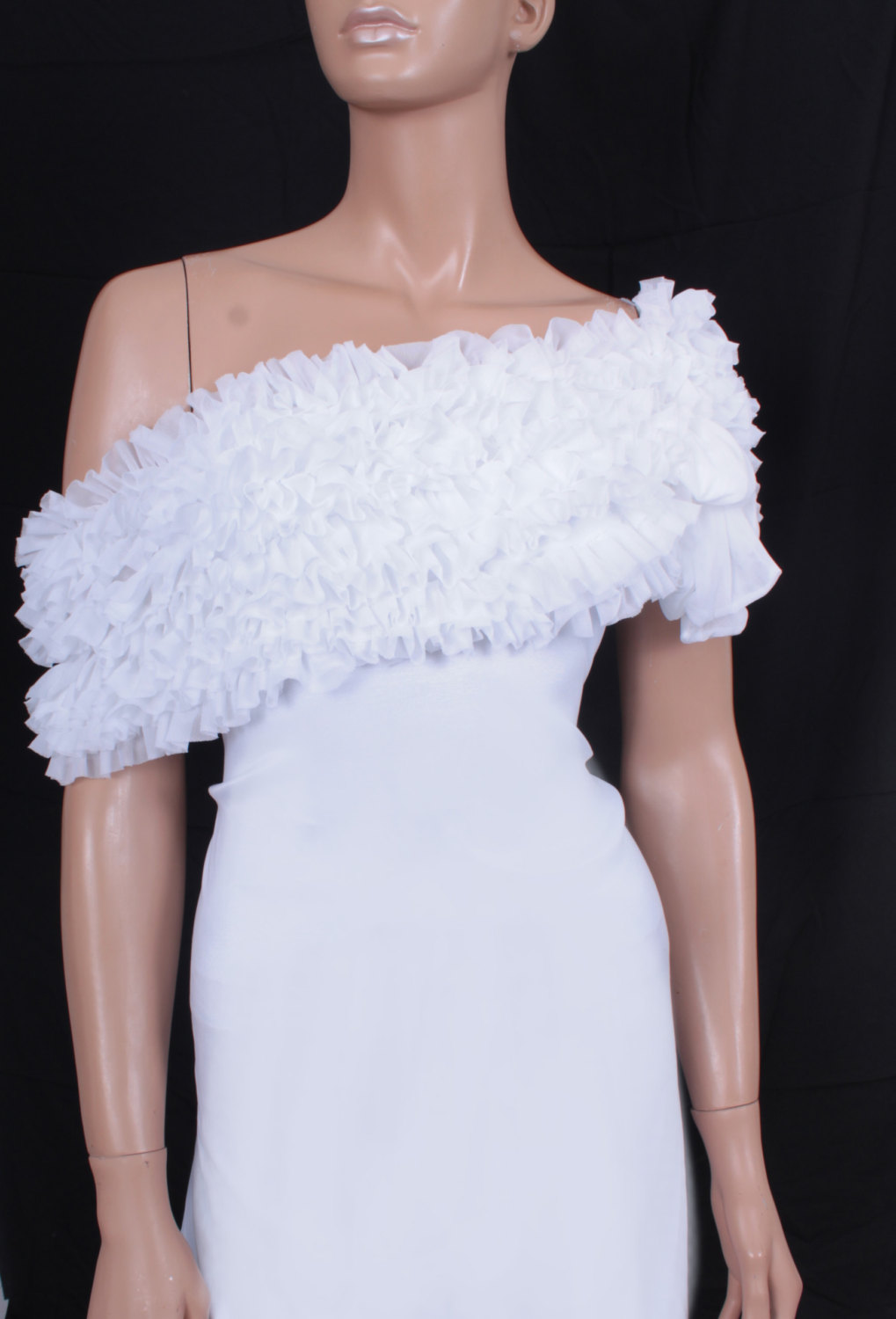 Bridal White fluffy ruffles bolero/ scarf / shrug/ wedding cape