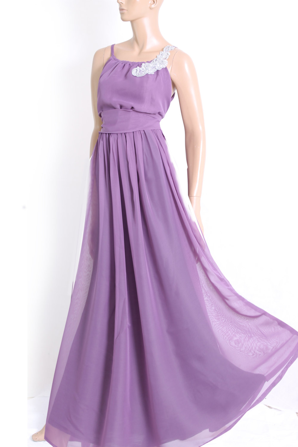 Plus Size Maxi Purple / Chiffon Bridesmaid / Evening / Party / Dress