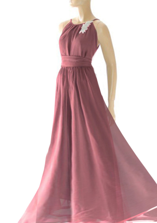 Maxi Burgundy Chiffon Bridesmaid Evening Party Dress On Luulla 8825