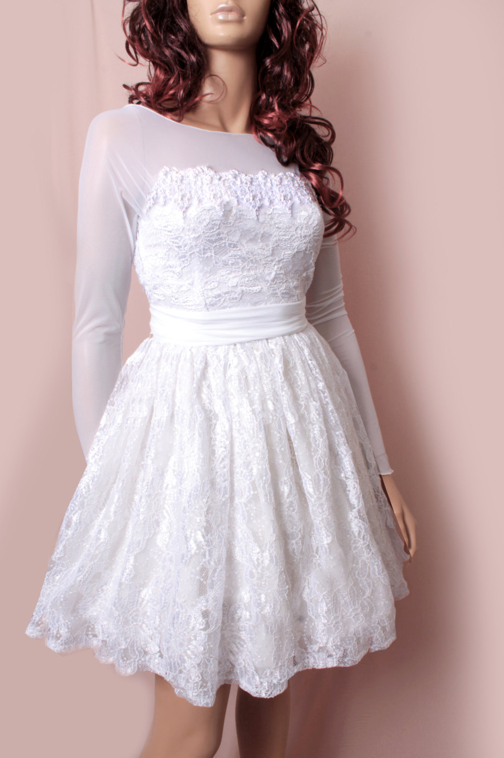 Plus Size Short Embroidery Lace And Lulle Wedding Dress ...