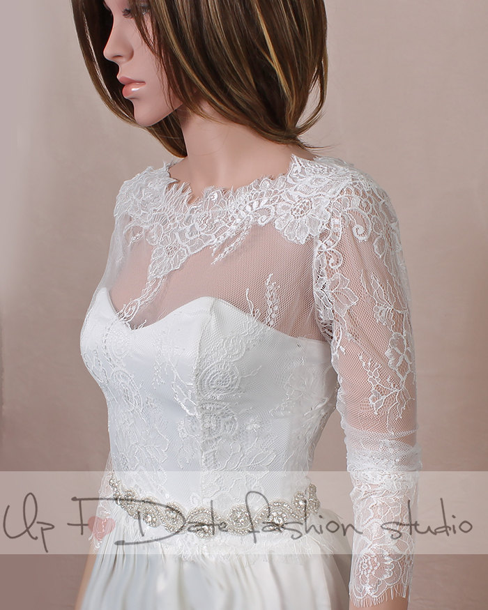 Wedding Lace Bolero V Back / Wedding Jacket/ Shrug/bridal Lace Top