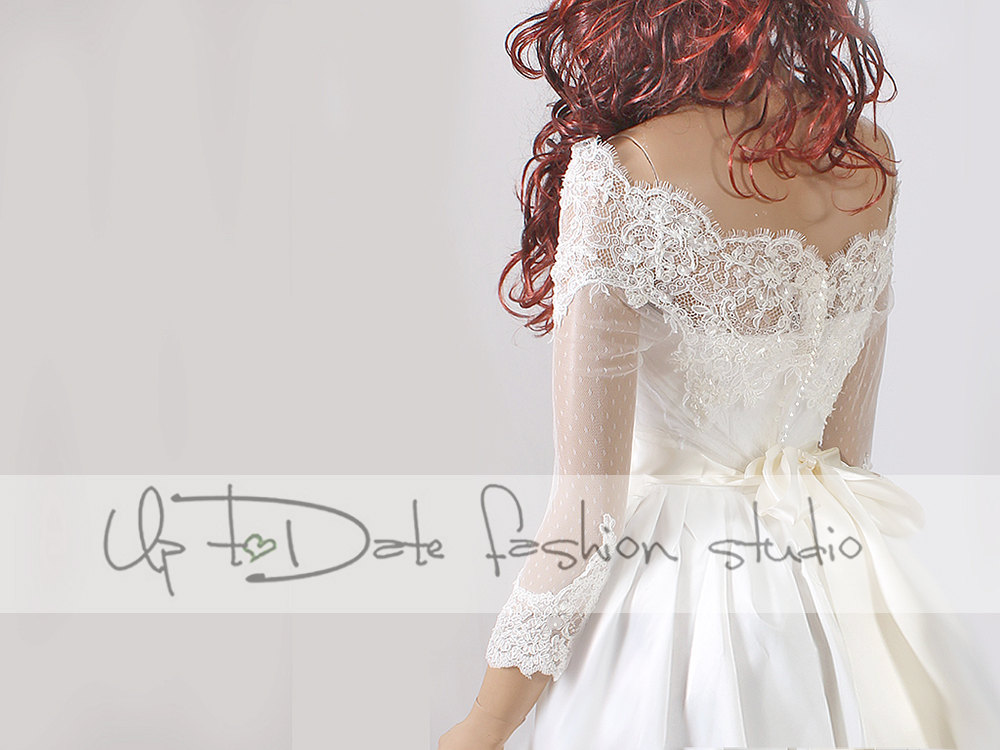 Off-shoulder /high Quality/wedding Jacket/bridal Lace Bolero/shrug/jacket /bridal Lace Top
