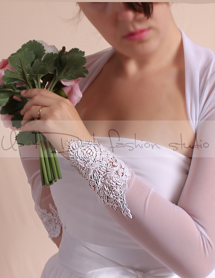 Bridal Tulle Jacket /bolero/ Long Sleeves Wedding Bolero/cover Up