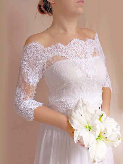 Off the shoulder lace shop bolero