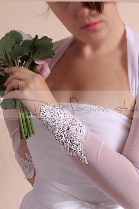 Bridal Tulle jacket /bolero/ long sleeves wedding bolero/cover up