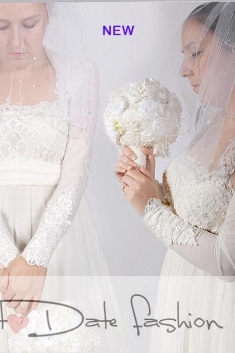 Bridal ivory Tulle jacket /bolero/ long sleeves wedding bolero/cover up