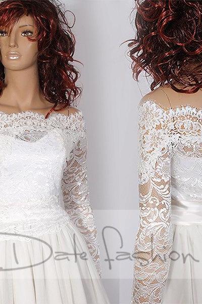 Plus Size lace Bridal Off-Shoulder / Lace wedding jacket/ Bolero shrug/ jacket /bridal lace top