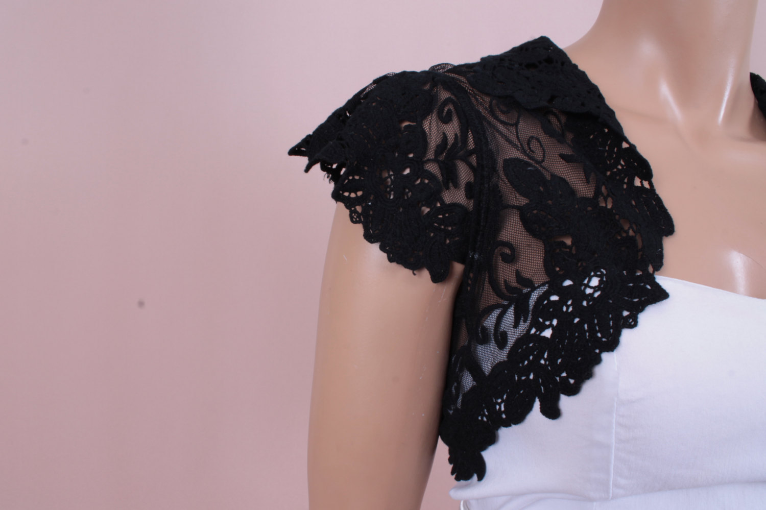 Black Handmade Shrug Jacket Lace Wedding Bolero on Luulla